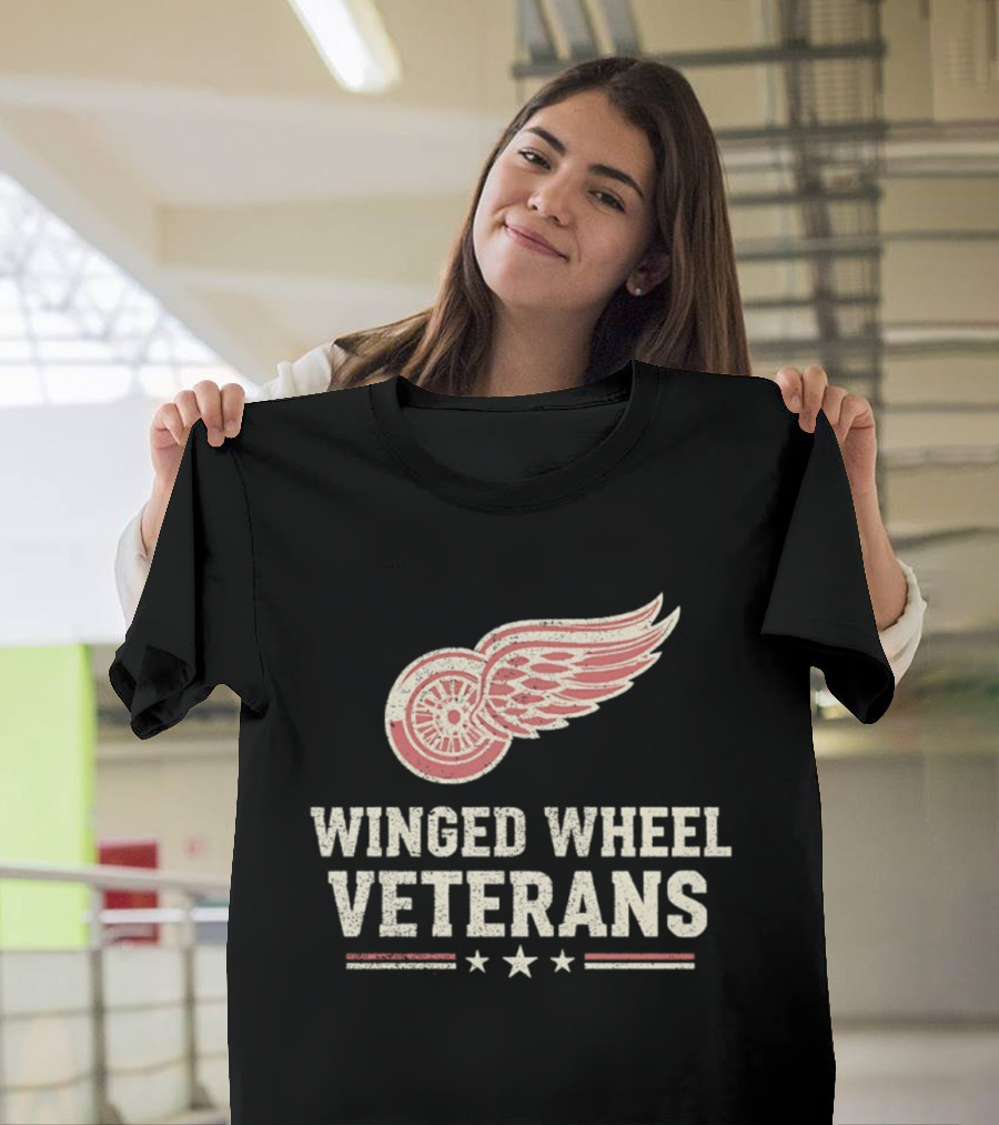 Winged Wheel Veterans Detroit Red Wings Three Stars T-Shirt