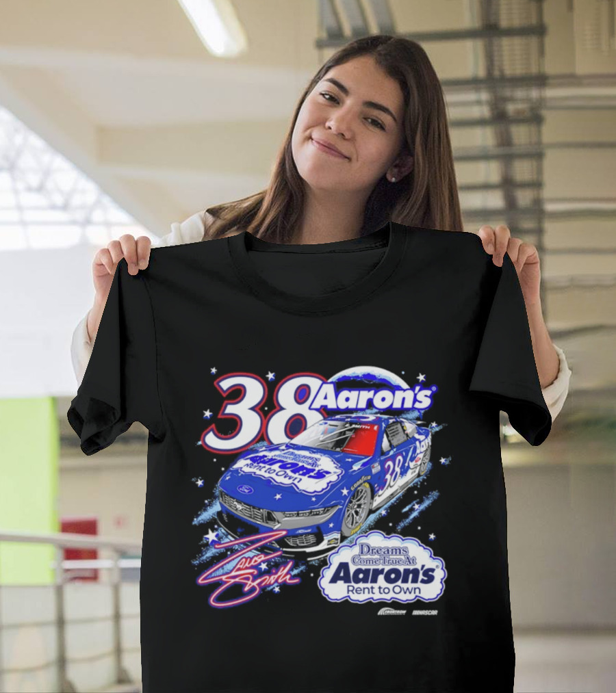 Zane Smith 38 Aaron's Dreams Come True Rent To Own Racing Car T-Shirt