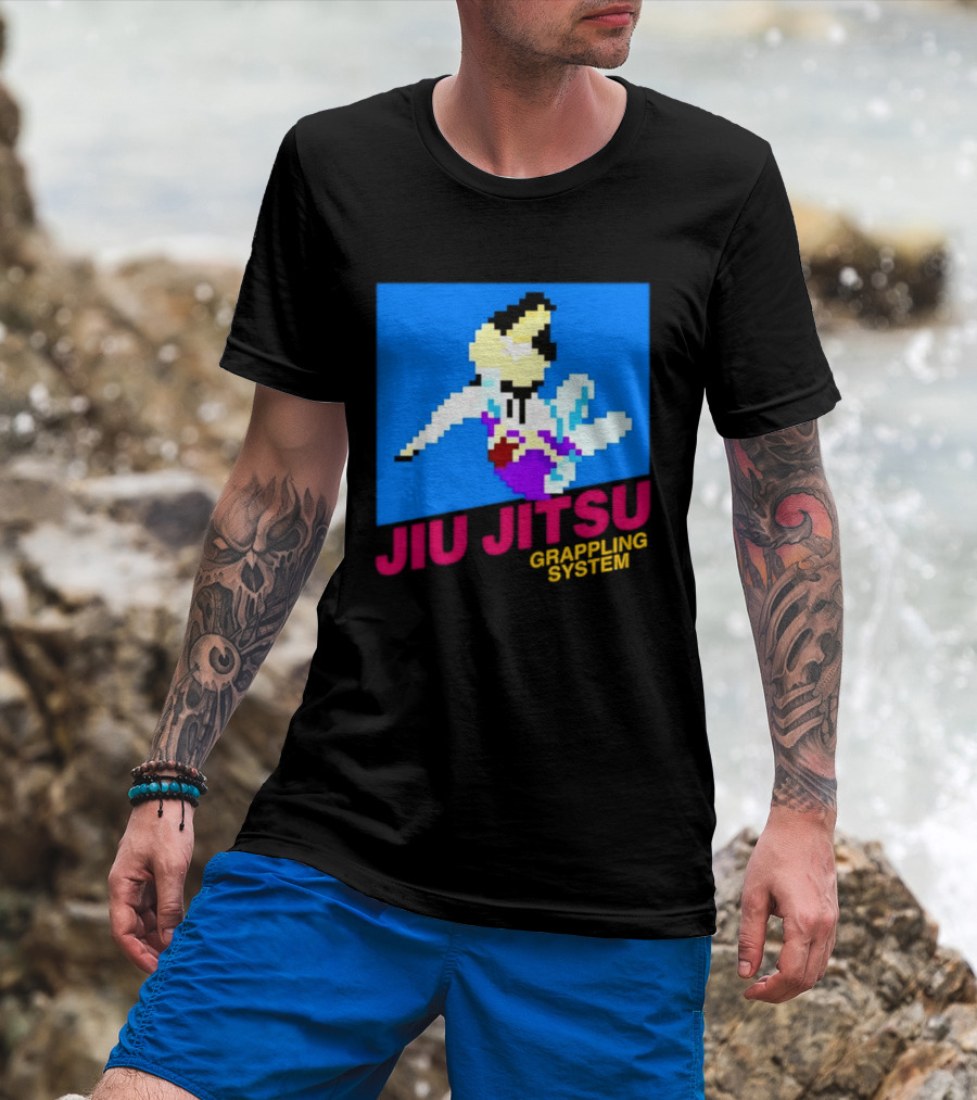 Jiu Jitsu Grappling System Retro Pixel Martial Arts BJJ T-Shirt