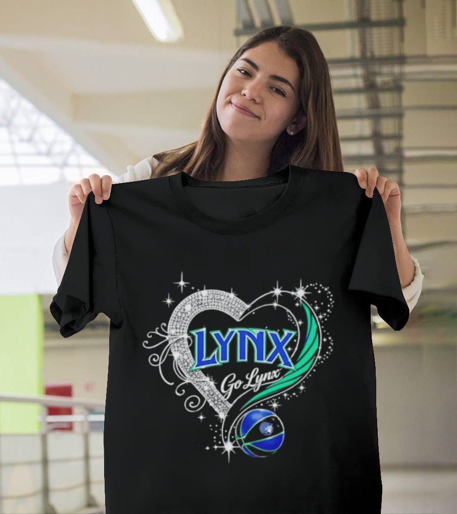 Lynx Go Lynx Minnesota Lynx WNBA Basketball Heart Stars T-Shirt
