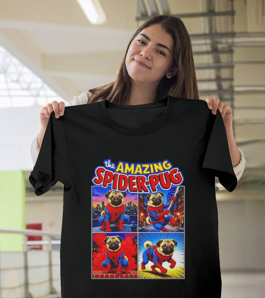 The Amazing Spider Pug Marvel Spider Man Parody Comic T-Shirt