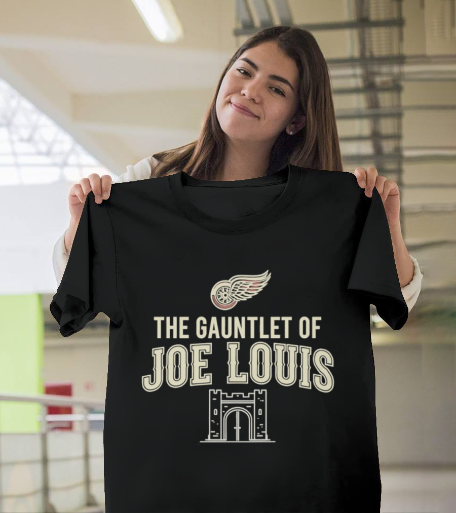 The Gauntlet Of Joe Louis Detroit Red Wings Winged Wheel Archway T-Shirt