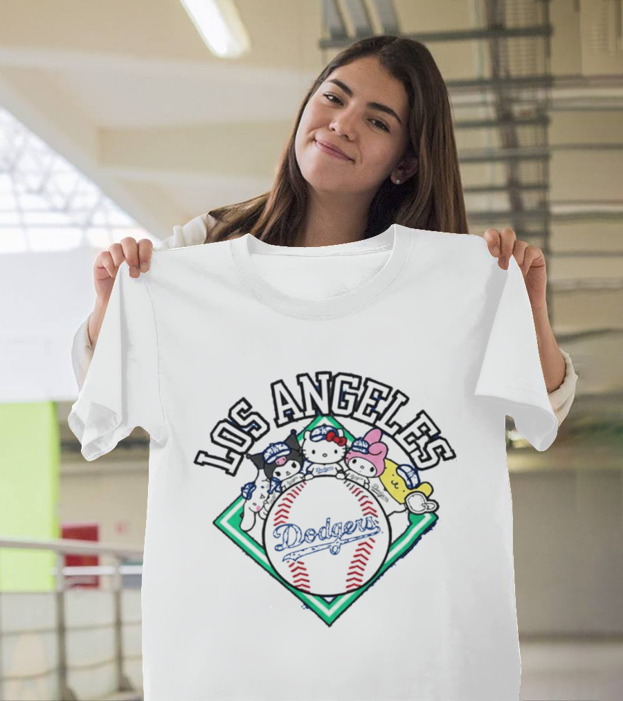 Los Angeles Dodgers Hello Kitty Friends Night Characters T-Shirt