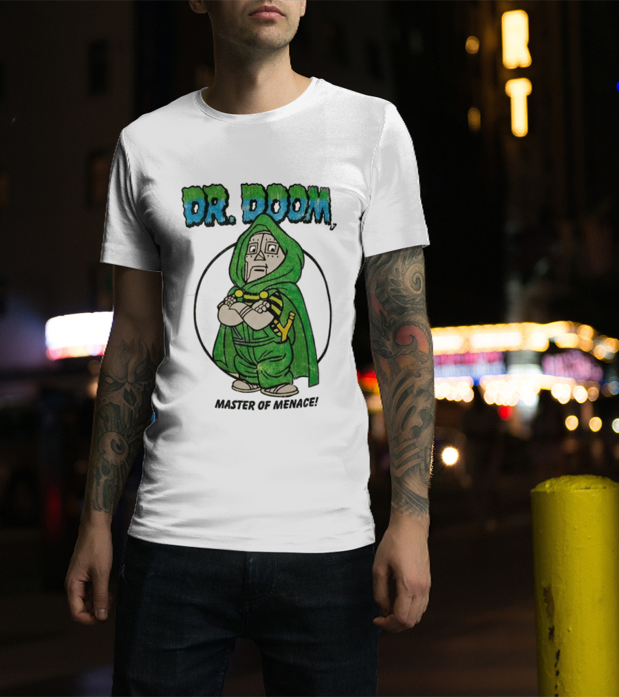 Dr Doom Master Of Menace Green Cloak Comic Style Villain T-Shirt