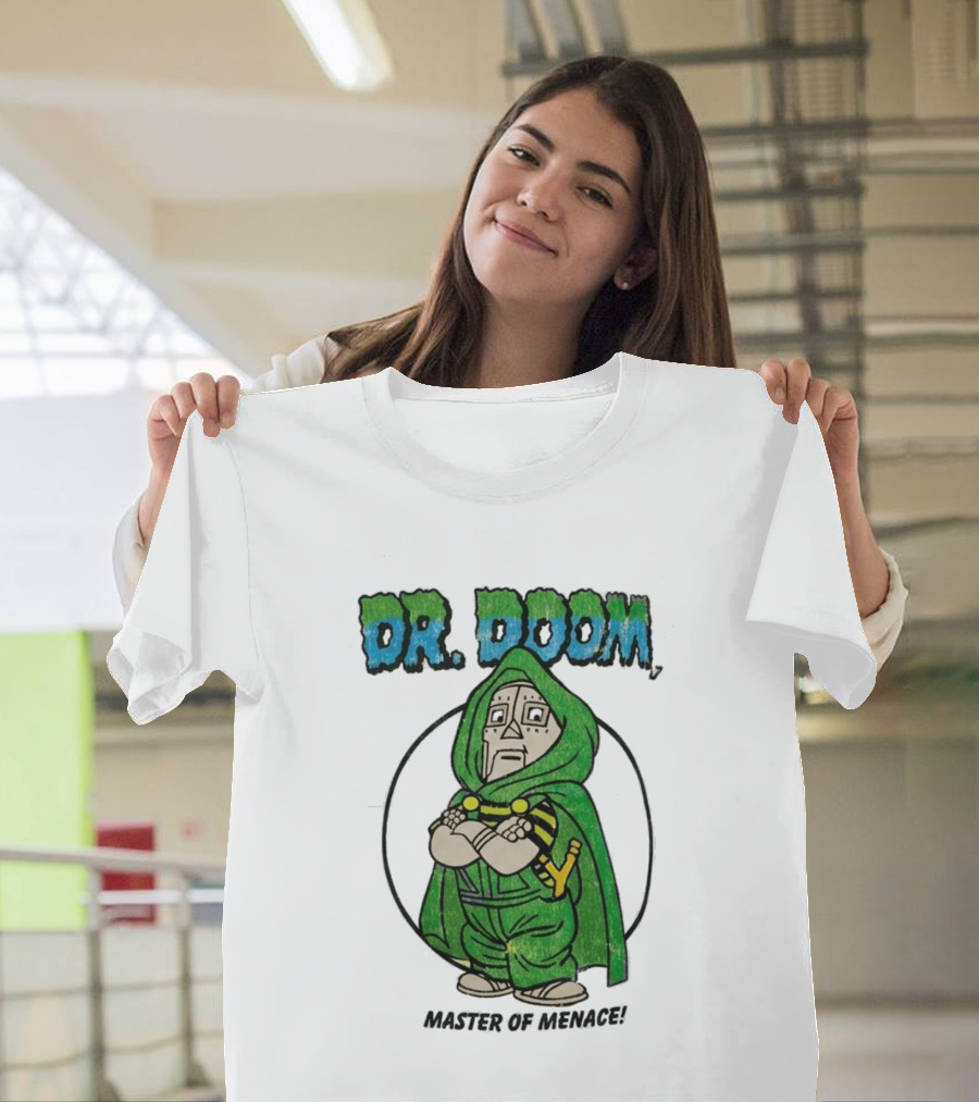 Dr Doom Master Of Menace Green Cloak Comic Style Villain T-Shirt