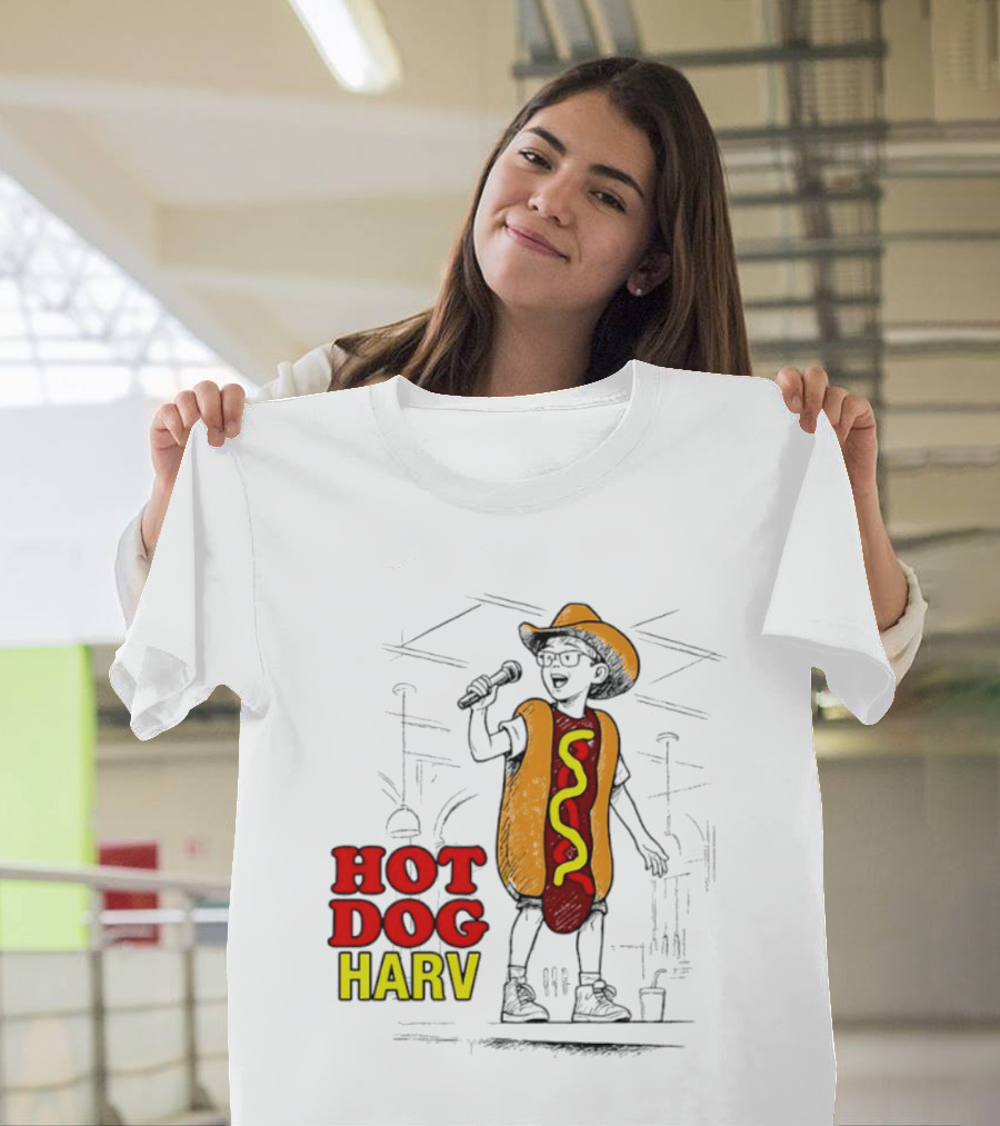 HOT DOG HARV Costume Stage Microphone Cowboy Hat T-Shirt