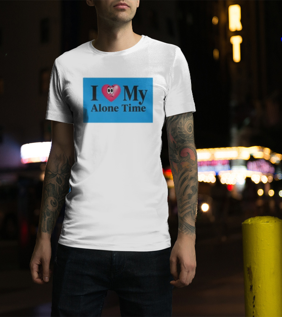 I Heart My Alone Time With Pink Heart Eyes T-Shirt