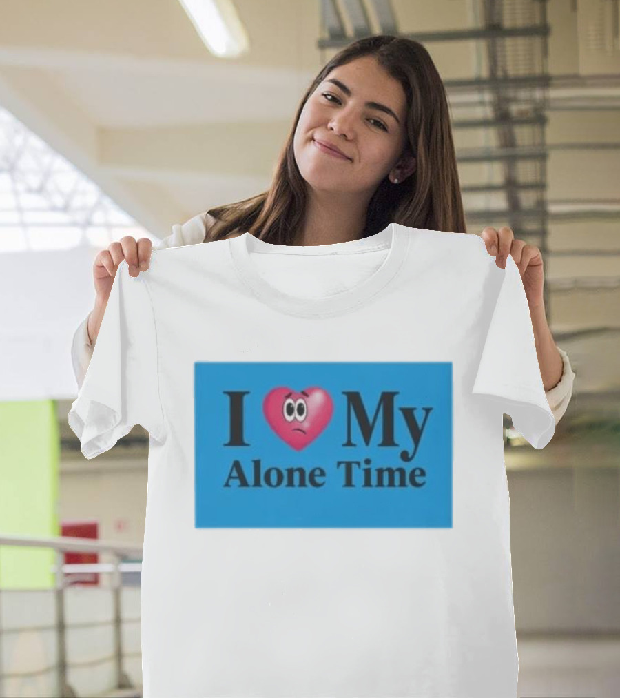 I Heart My Alone Time With Pink Heart Eyes T-Shirt
