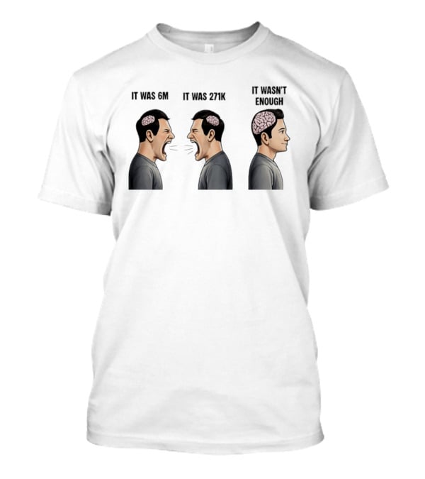 It Was 6M It Was 271K It Wasn't Enough Brain Scream Meme T-Shirt