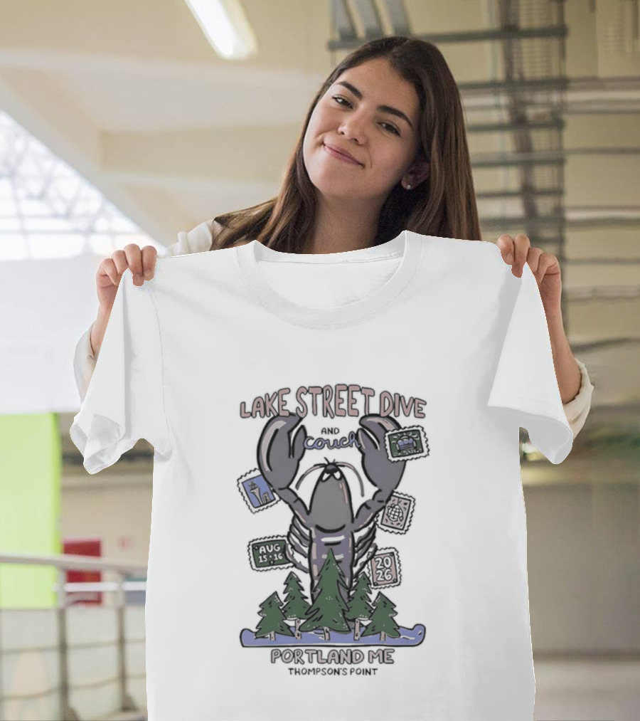 Lake Street Dive Portland ME Thompson's Point 2026 Lobster Trees Ski T-Shirt