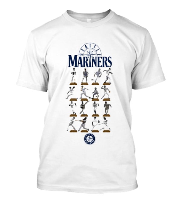 Seattle Mariners Legends Hall Of Fame Player Silhouettes And Washington State Ferries Wheel T-Shirt