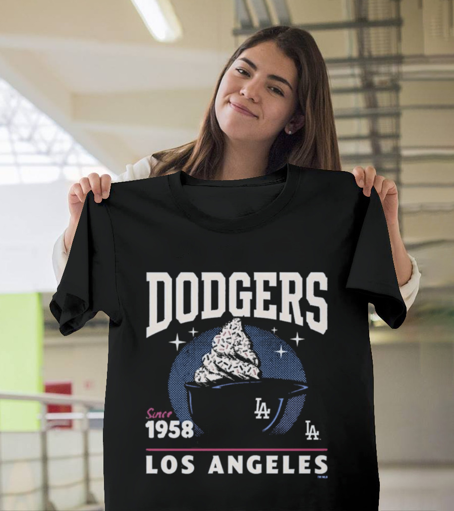 Dodgers Los Angeles Since 1958 Ice Cream LA T-Shirt