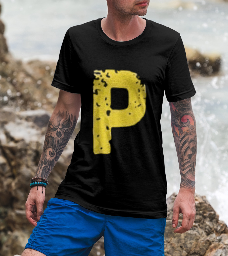 2026 Pirates IUP Night Yellow Pirate Letter P T-Shirt