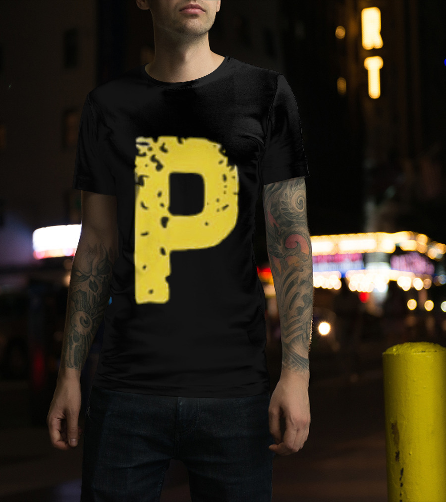 2026 Pirates IUP Night Yellow Pirate Letter P T-Shirt