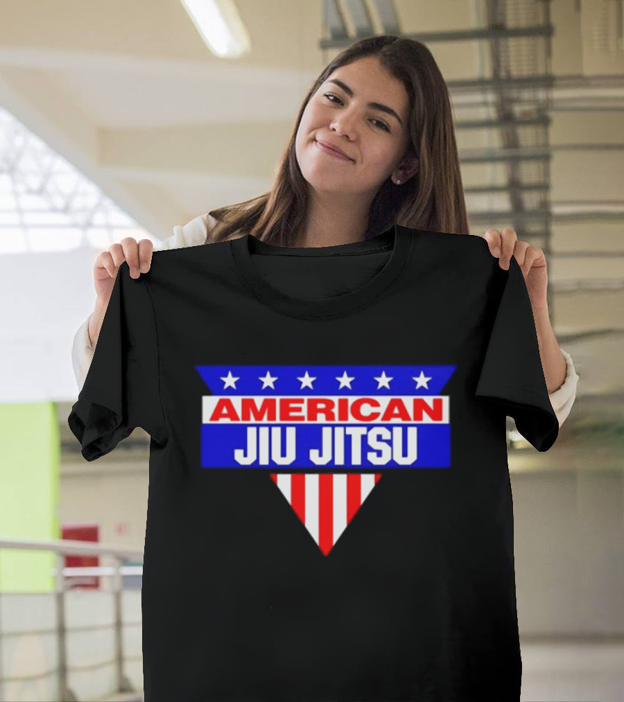 American Jiu Jitsu Stars And Stripes BJJ Martial Arts Grappling T-Shirt