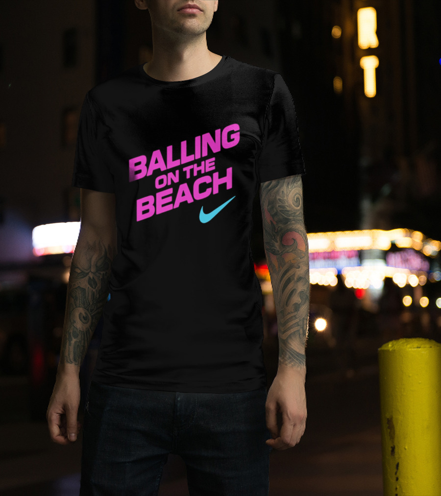 Balling On The Beach Nike Swoosh T-Shirt