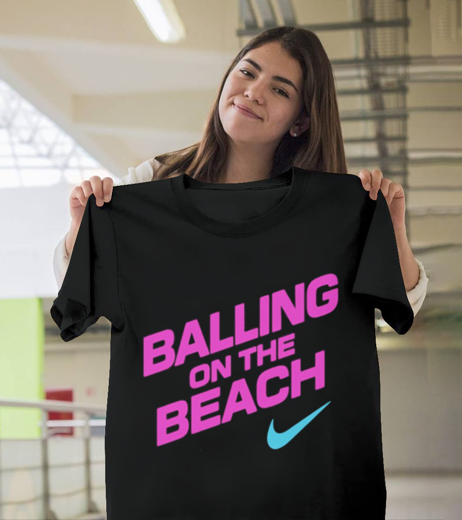 Balling On The Beach Nike Swoosh T-Shirt