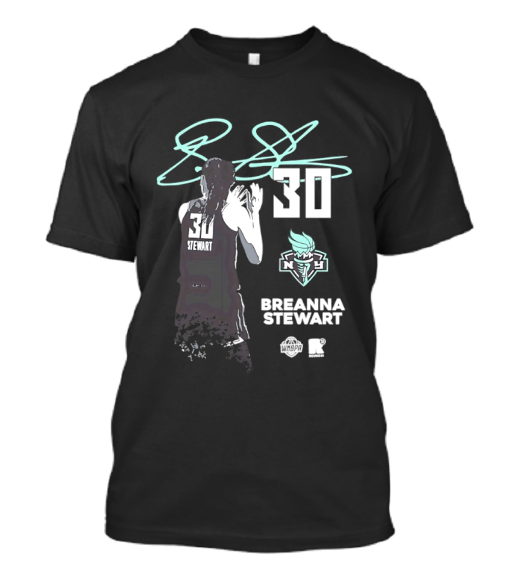 Breanna Stewart 30 New York Liberty NY Signature T-Shirt