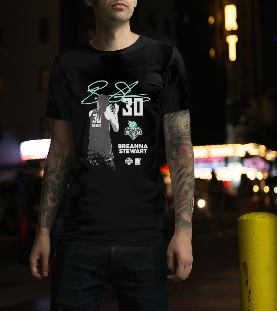 Breanna Stewart 30 New York Liberty NY Signature T-Shirt