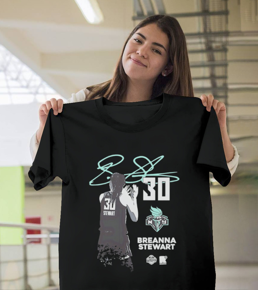 Breanna Stewart 30 New York Liberty NY Signature T-Shirt