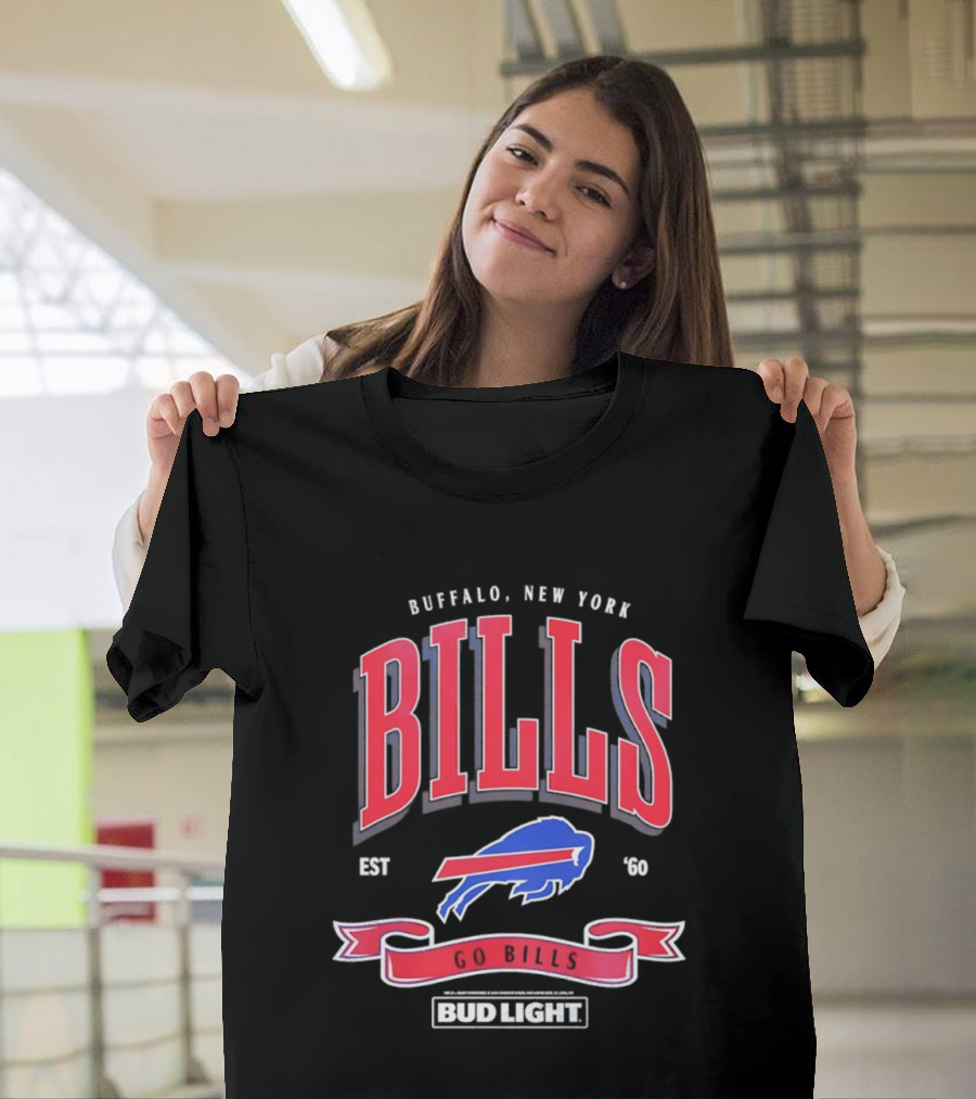 Buffalo New York Bills Est 1960 Go Bills Bud Light T-Shirt