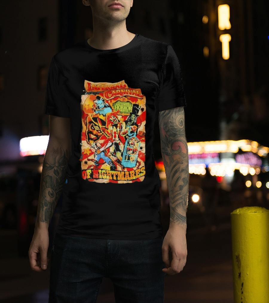 Infernal Carnival Of Nightmares Universal Orlando Halloween Horror Nights 35 Spooky Clown And Ghostly Characters T-Shirt