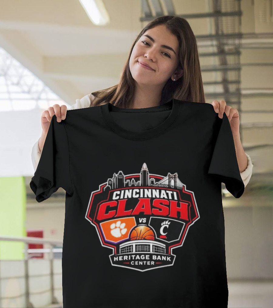 Clemson Vs Cincy Cincinnati Clash Heritage Bank Center 2026 T-Shirt