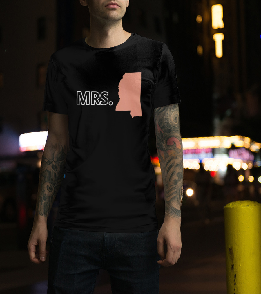 Mrs Mississippi State Map T-Shirt