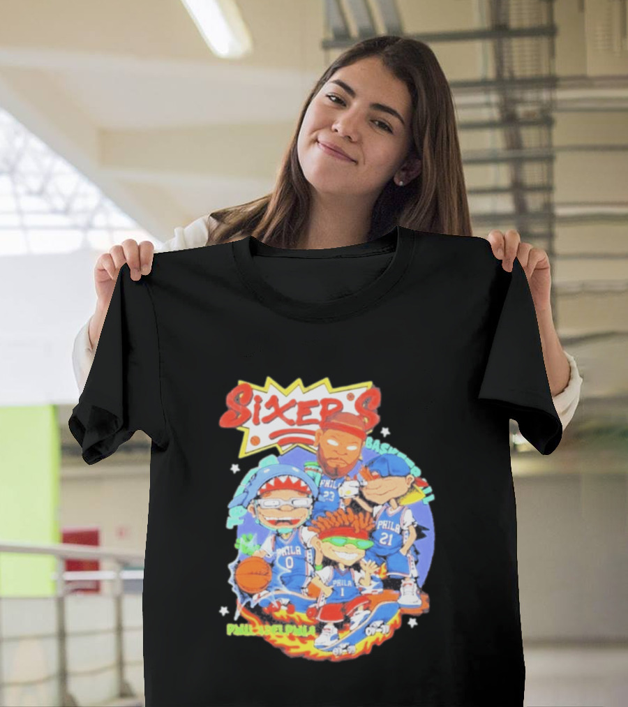 Philadelphia Sixers Basketball Rugrats Characters T-Shirt