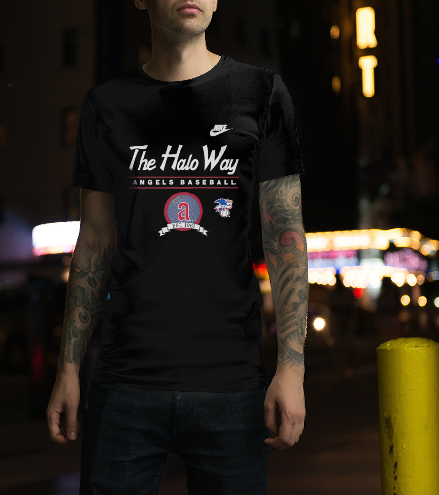 The Halo Way Angels Baseball Est 1961 MLB Nike A.L. T-Shirt
