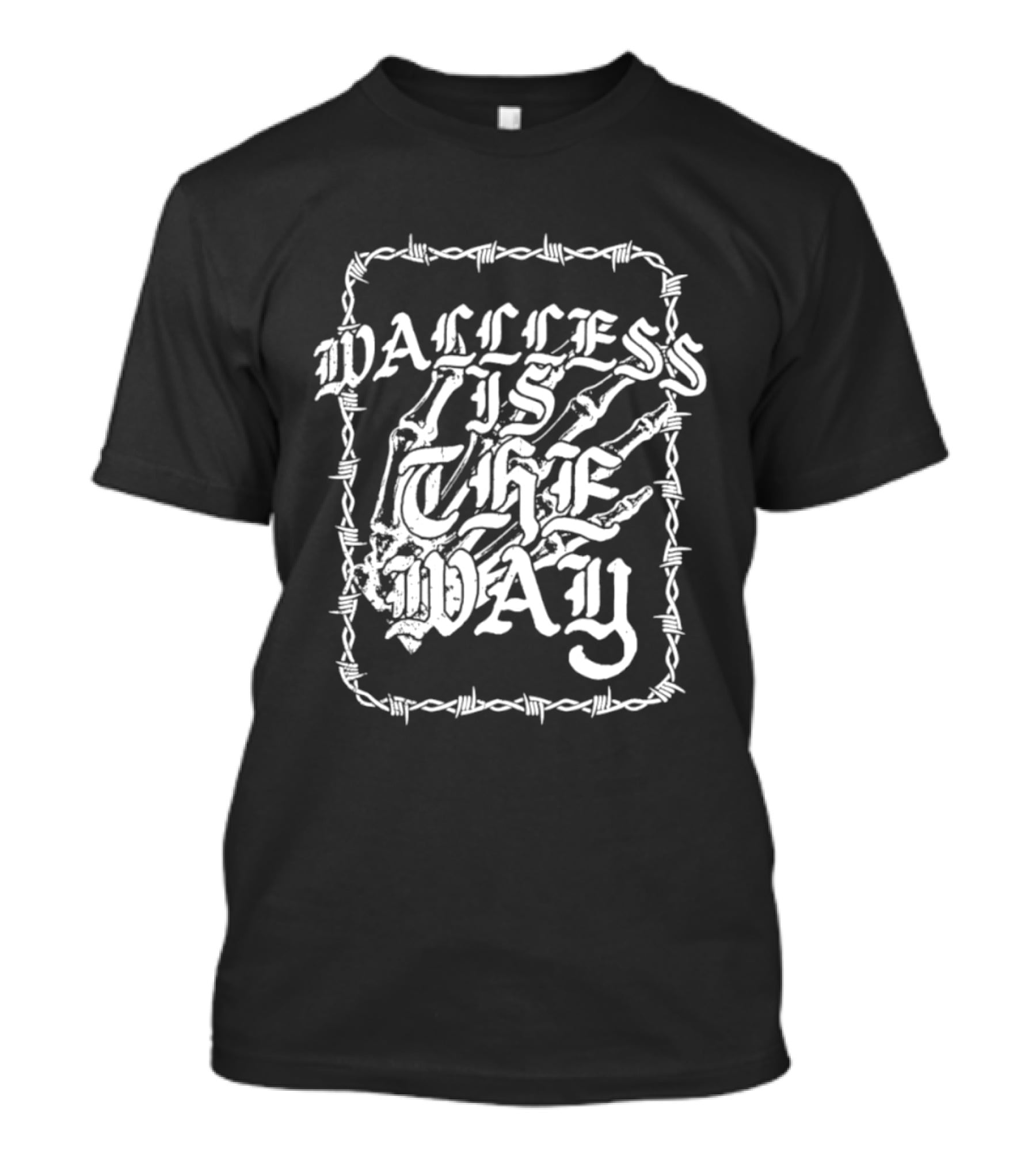 Wallless Is The Way Adam Wacker X WhiteCrayon Collaboration Barbed Skeleton T-Shirt