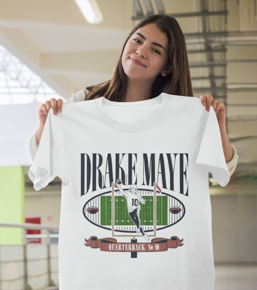 Drake Maye Quarterback No. 10 Football Gridiron Standouts T-Shirt