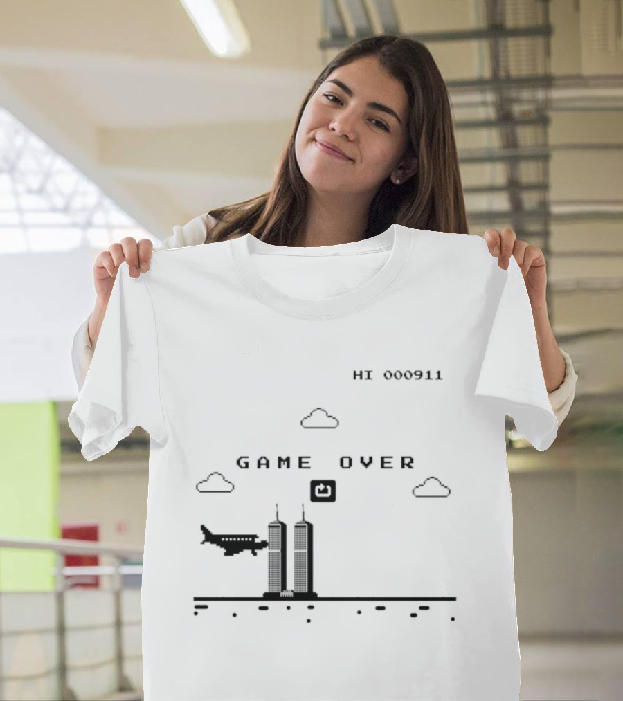 Game Over Hi 000911 Pixel 911 Twin Towers T-Shirt