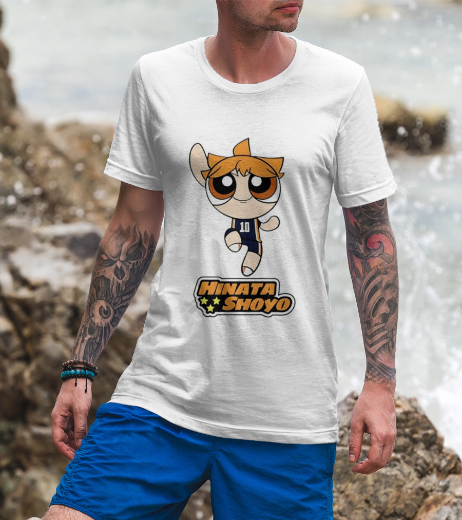 Hinata Shoyo Haikyuu Powerpuff Girls Crossover Anime Volleyball Player T-Shirt