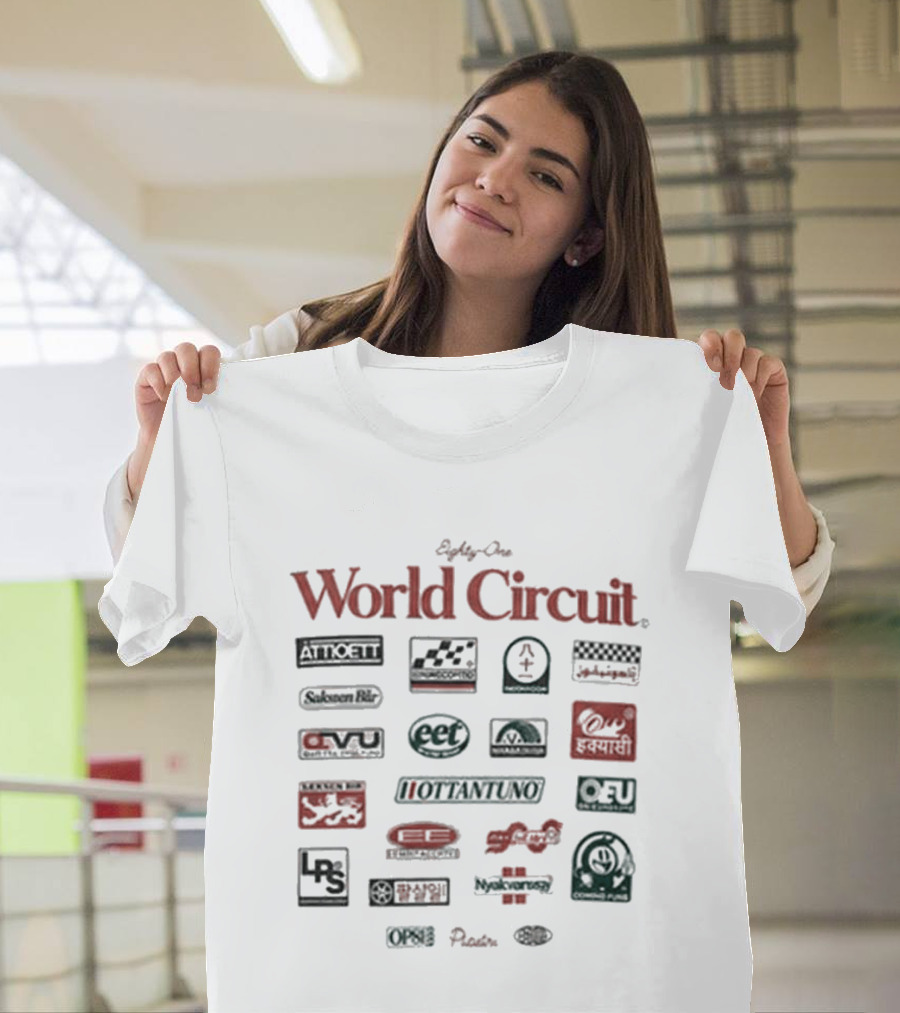 Racing Eighty One World Circuit Motorsport Track Icons Collection T-Shirt