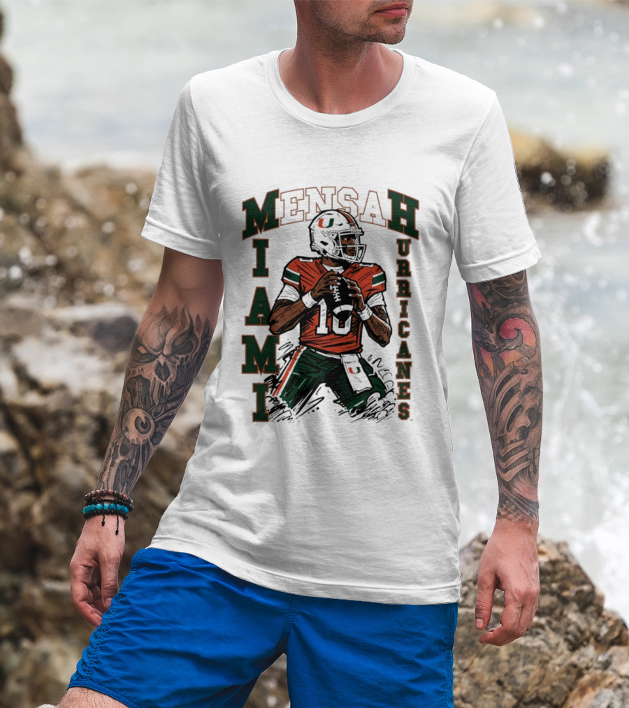 Mensah Miami Hurricanes NCAA Football Player 18 T-Shirt