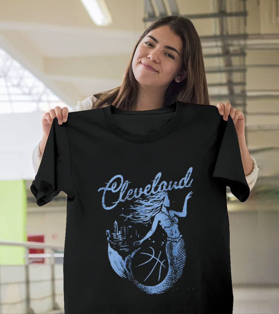 Cleveland Mermaid Cityscape Basketball T-Shirt