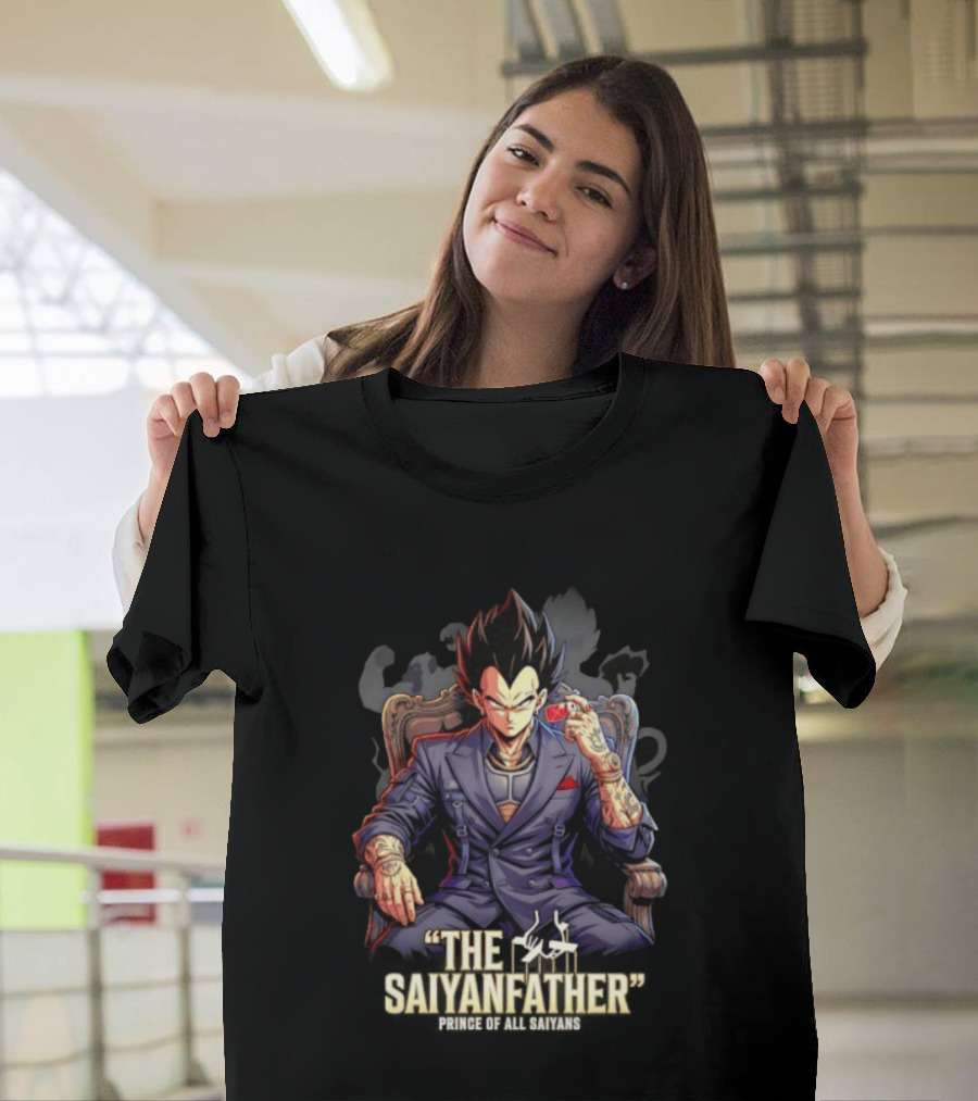 Vegeta The Saiyanfather Prince Of All Saiyans Mafia Style Anime Fusion T-Shirt