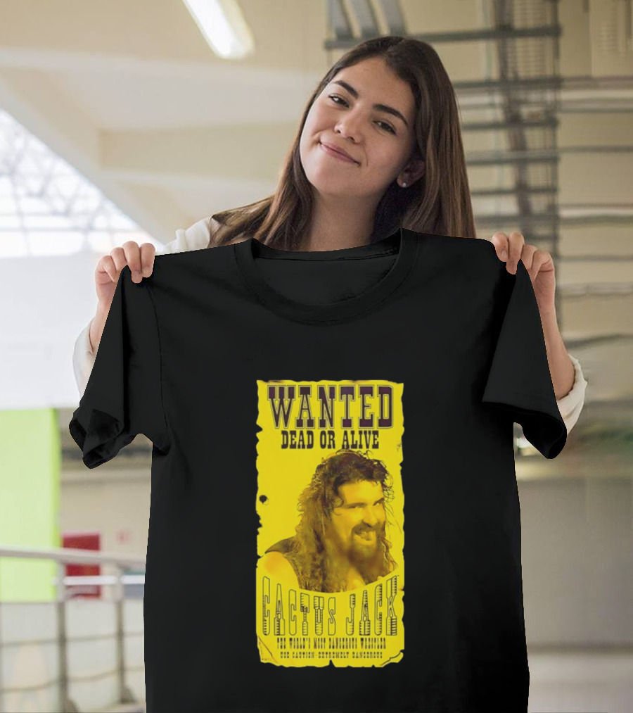 Jamie Hayter Iconic Cactus Jack Wanted Dead Or Alive Yellow T-Shirt
