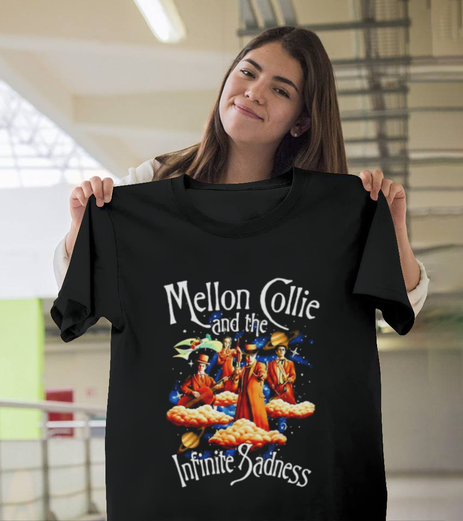 Mellon Collie And The Infinite Sadness Band Members With Surreal Clouds And Vibrant Splashes T-Shirt