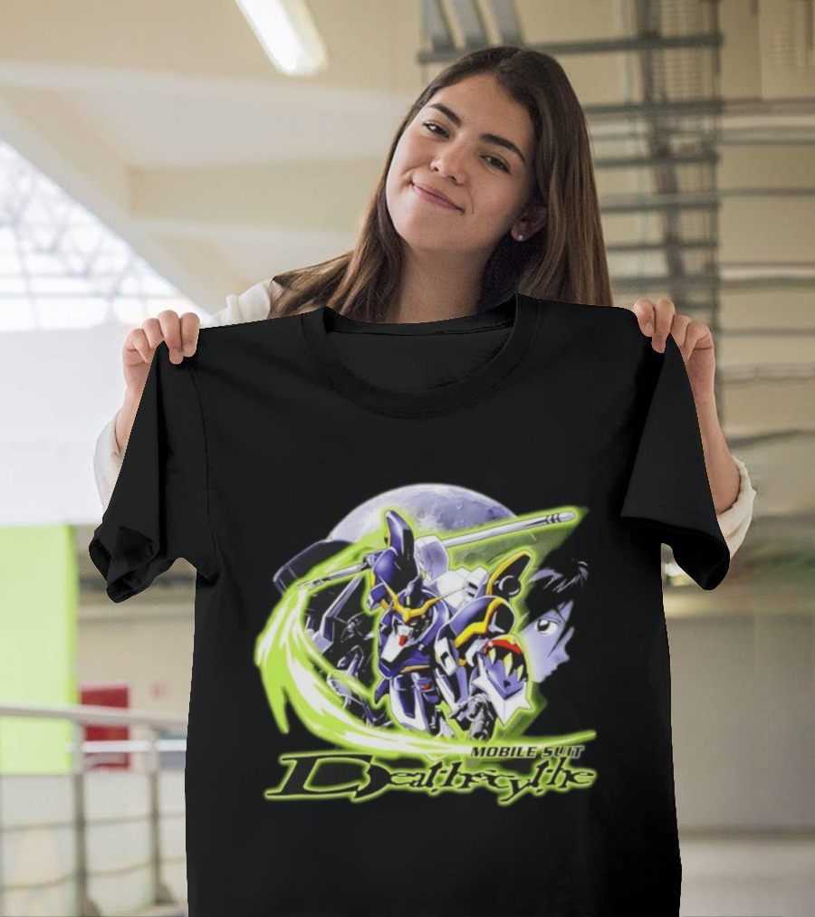 Mobile Suit Deathrythe Mecha Battle Moon Scene T-Shirt