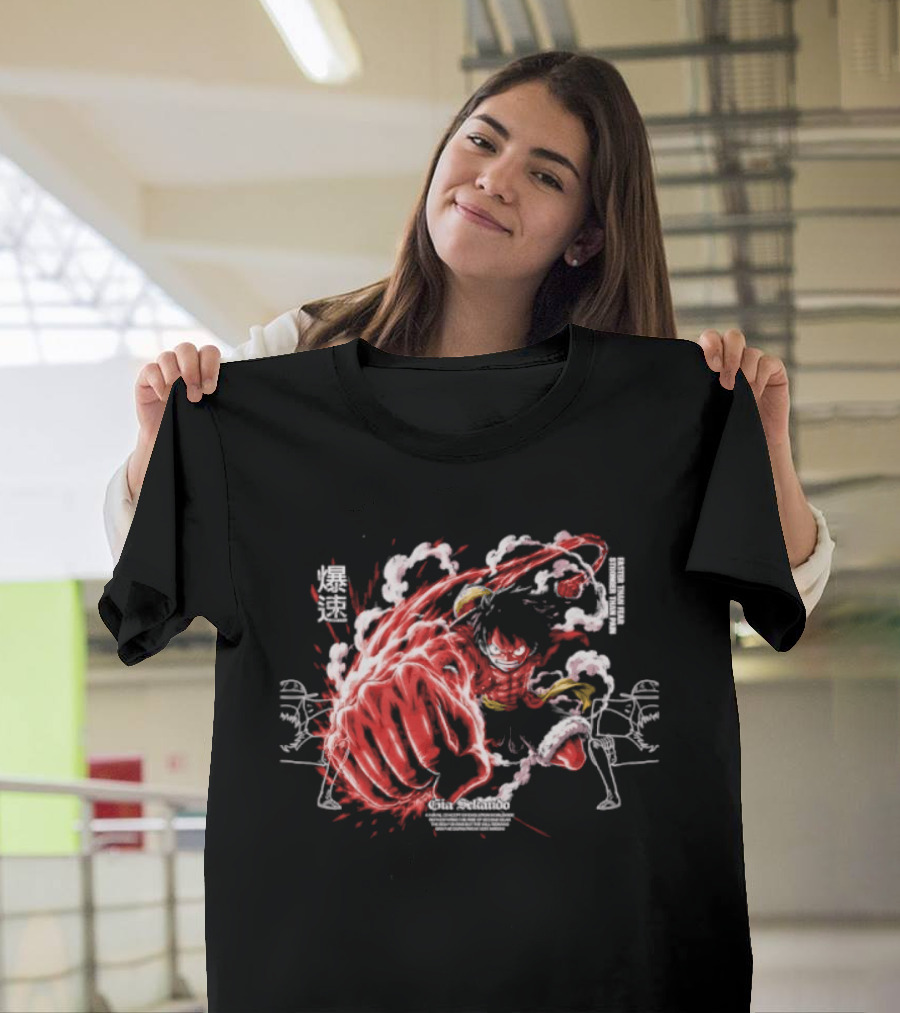 Monkey D. Luffy Faster Than Fear Stronger Than Pain Anime Gear Second Splash Attack T-Shirt
