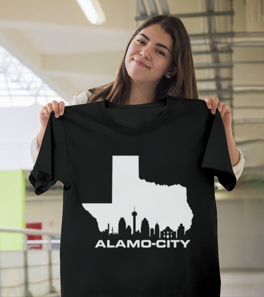 Alamo City San Antonio Skyline Texas Map T-Shirt