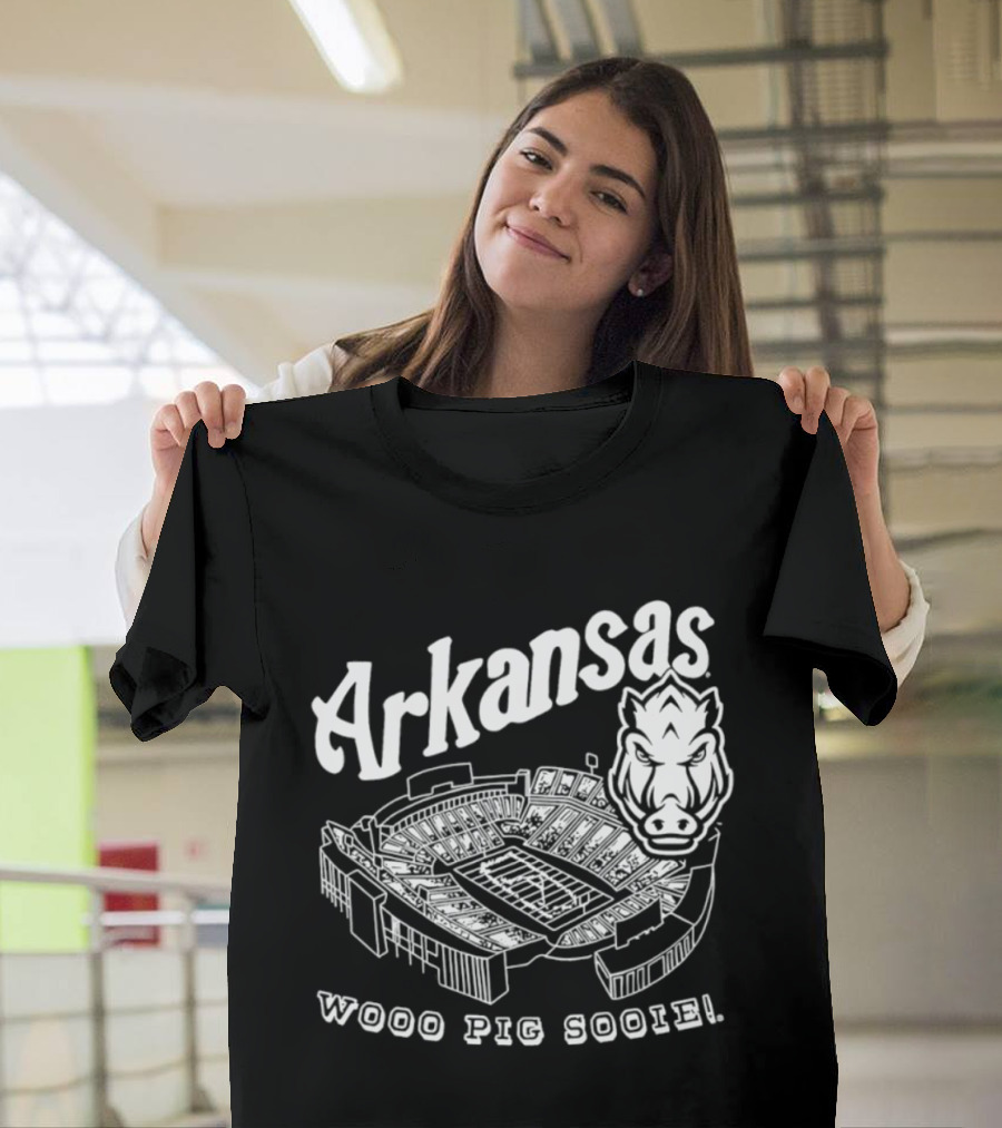 Arkansas Woo Pig Sooie Football Cardinal Stadium T-Shirt