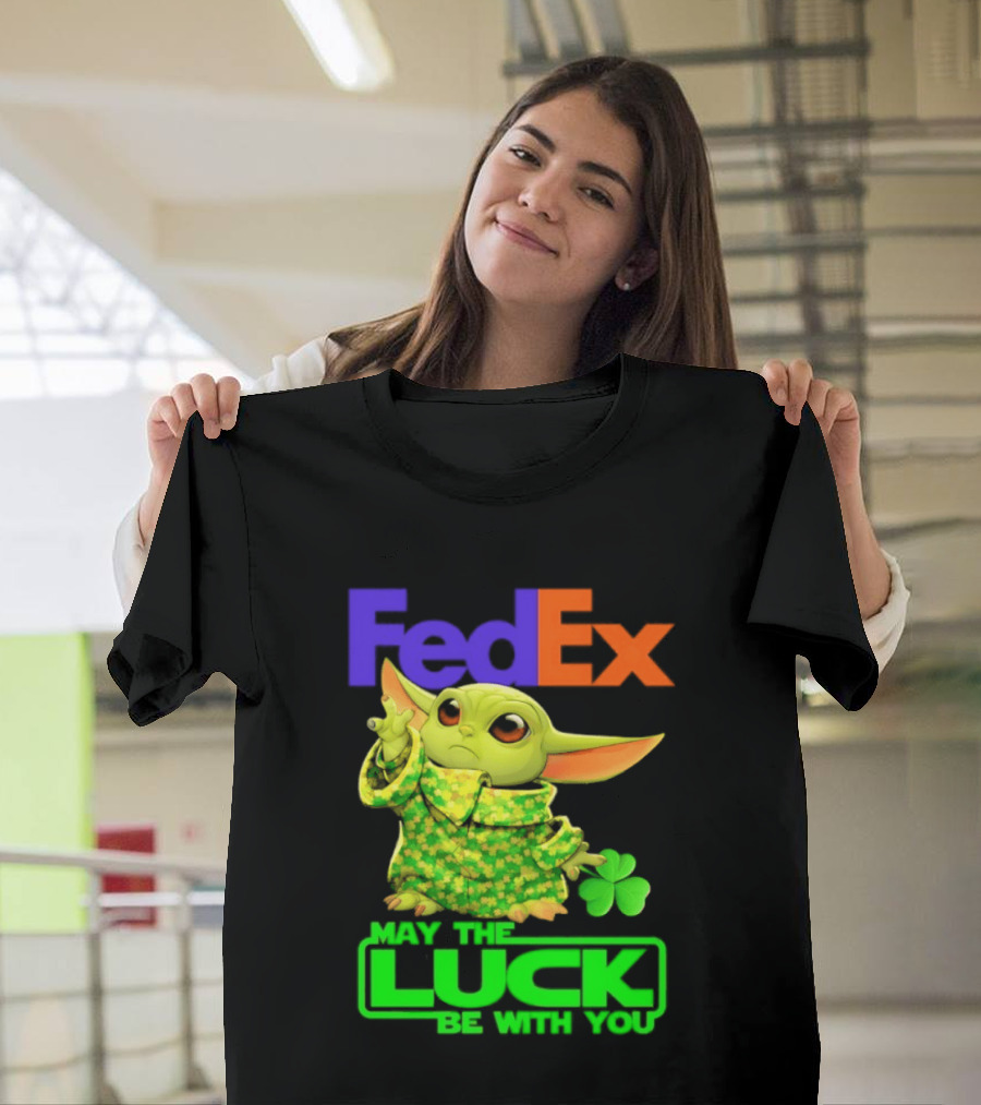 FedEx Baby Yoda May The Luck Be With You Clover T-Shirt