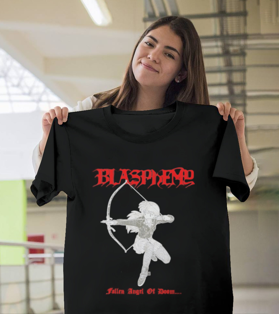 Blasphemy Fallen Angel Of Doom Black Metal Anime Archer T-Shirt