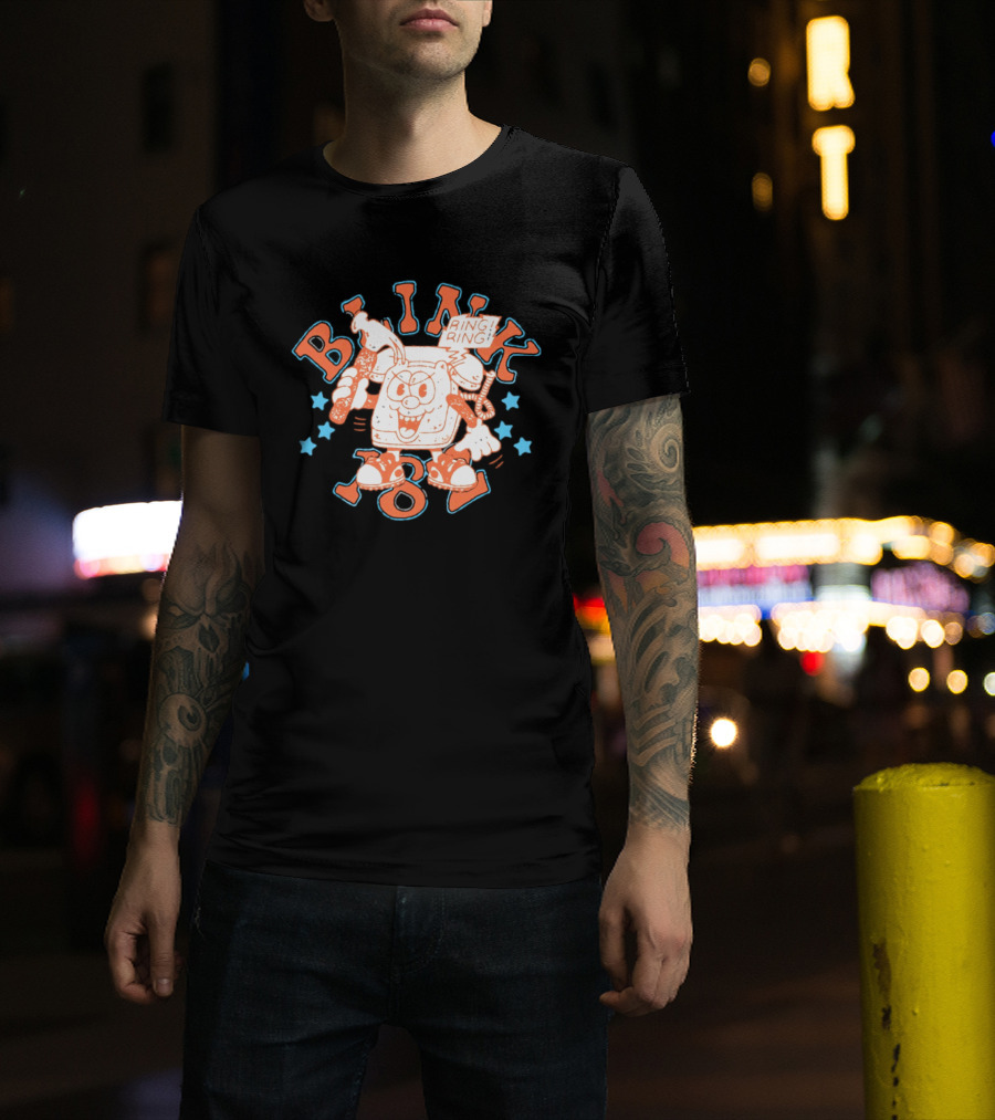 Blink 182 Ring Ring Cartoon Telephone Character With Stars T-Shirt