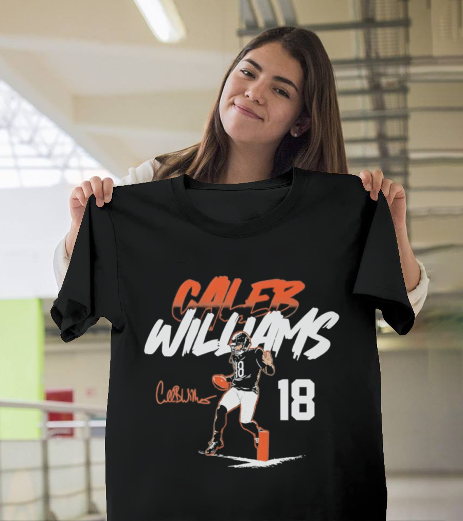 Caleb Williams 18 Chicago Bears 2026 Quarterback Pose T-Shirt