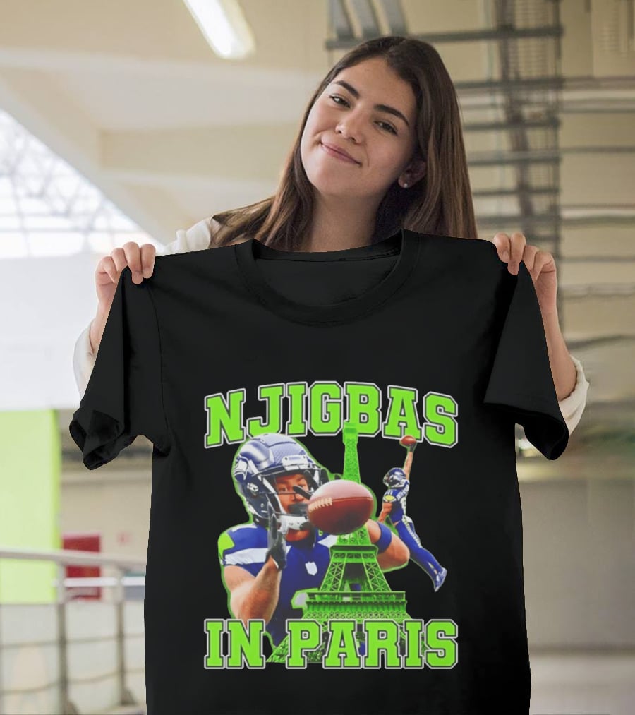 Seattle Seahawks Jaxon Smith Njigba Njigbas In Paris T-Shirt