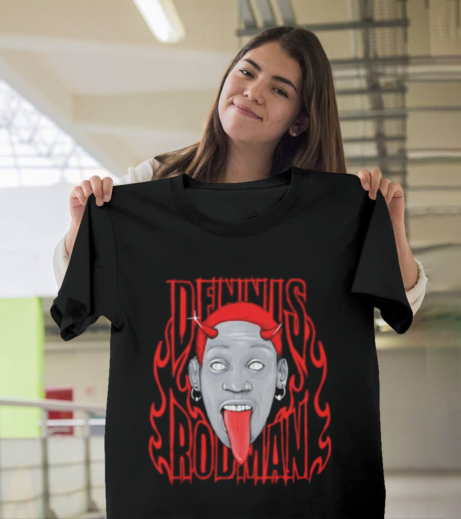 Dennis Rodman Devil Chicago Bulls NBA Head T-Shirt